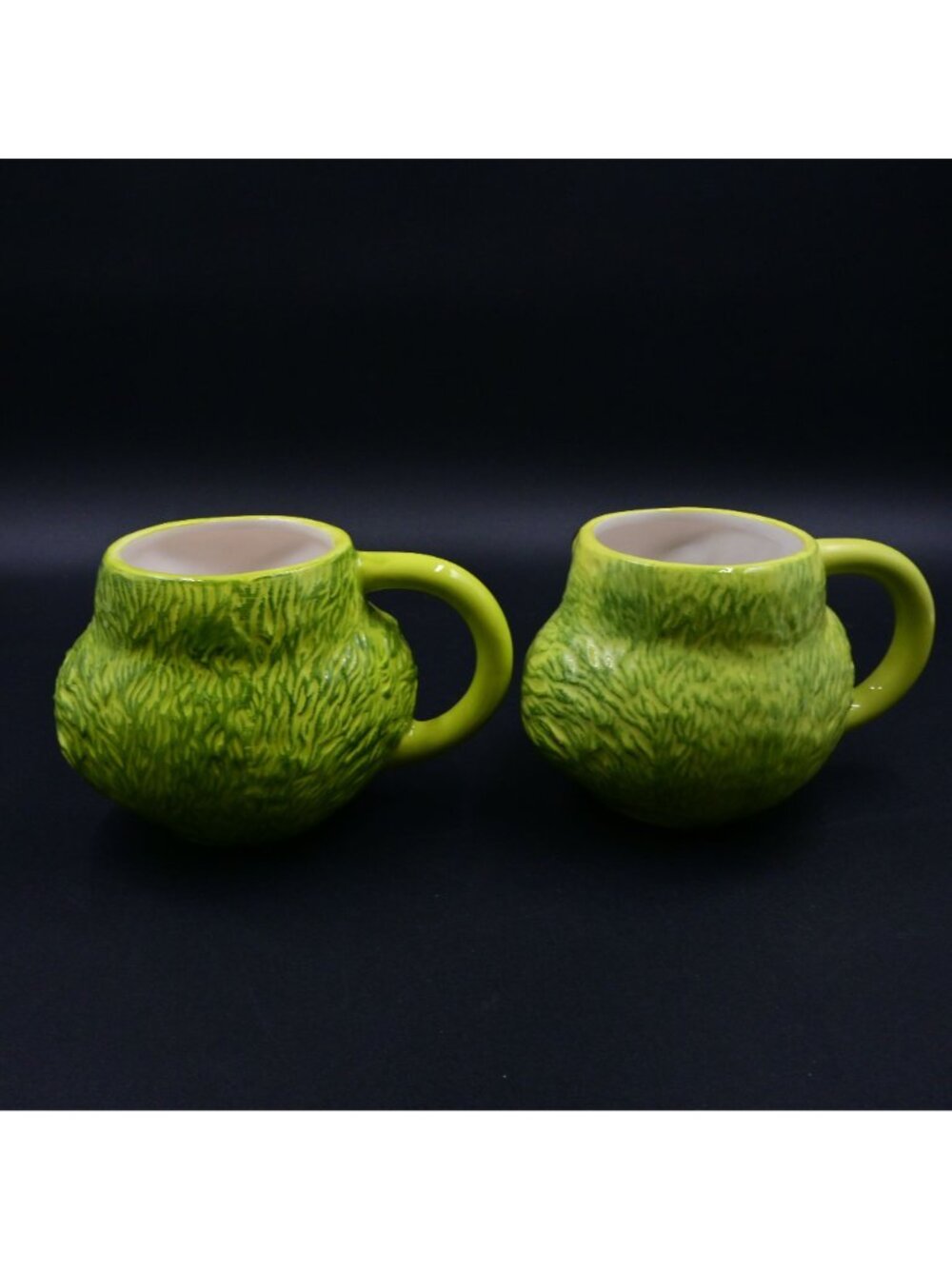 Dr. Seuss The Grinch Face Sculpted Mug Set Pair Christmas Ceramic Coffee Cups - Picture 4 of 6